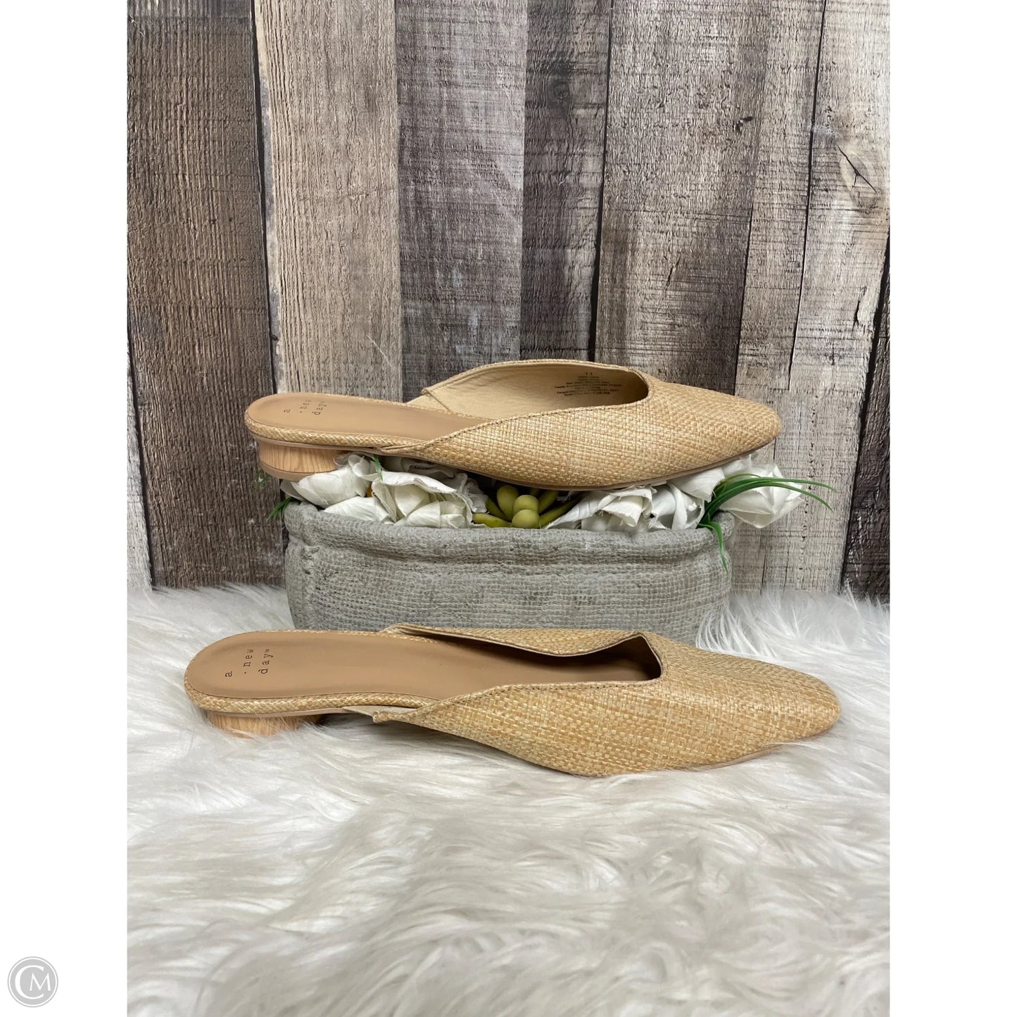 Sandals Heels Block By A New Day In Tan, Size: 11