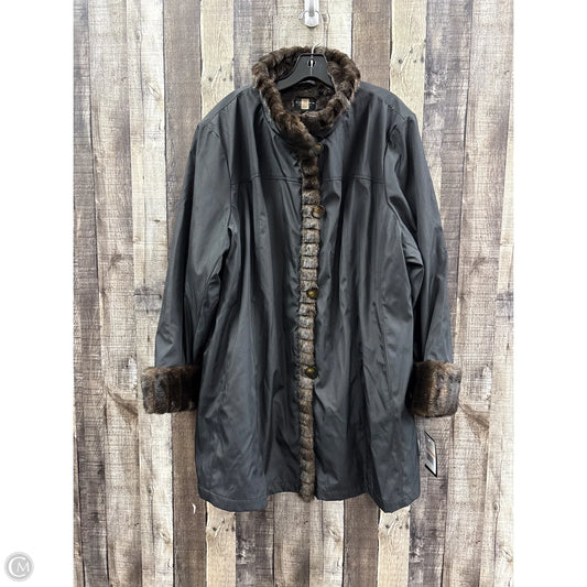 Coat Faux Fur & Sherpa By Gallery In Black, Size: 2x
