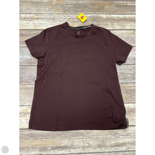 Athletic Top Short Sleeve By Under Armour In Brown, Size: M