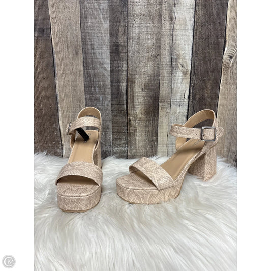 Sandals Heels Block By Soda In Animal Print, Size: 8