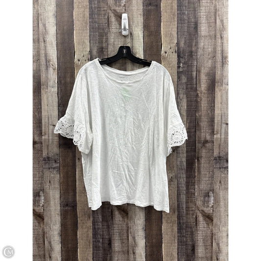 Top Short Sleeve By Sonoma In White, Size: 2x