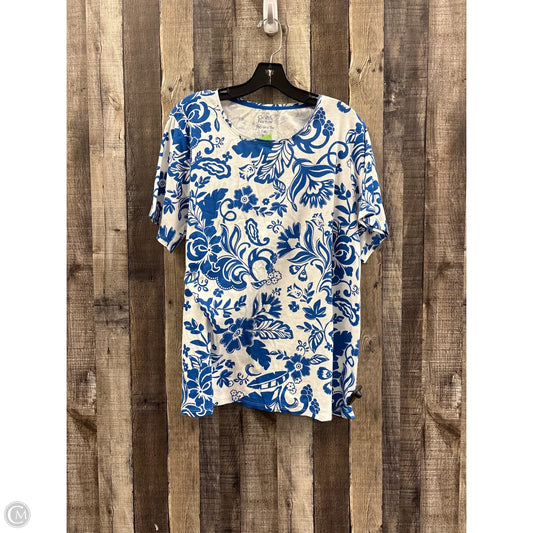 Top Short Sleeve Basic By Croft And Barrow In Blue, Size: 1x
