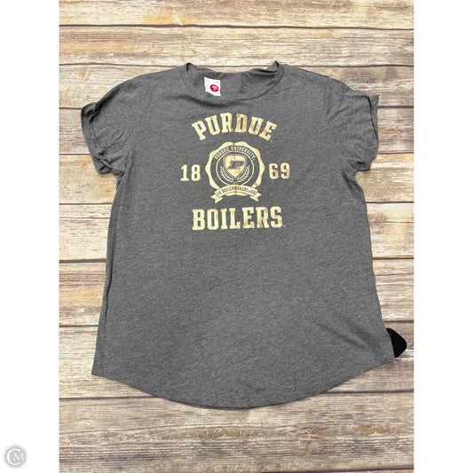 Top Short Sleeve By Pink In Grey, Size: L