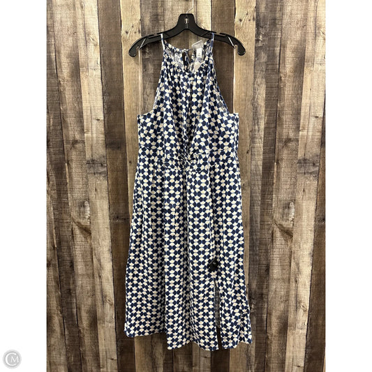 Dress Casual Midi By Ava & Viv In Blue & White, Size: 1x