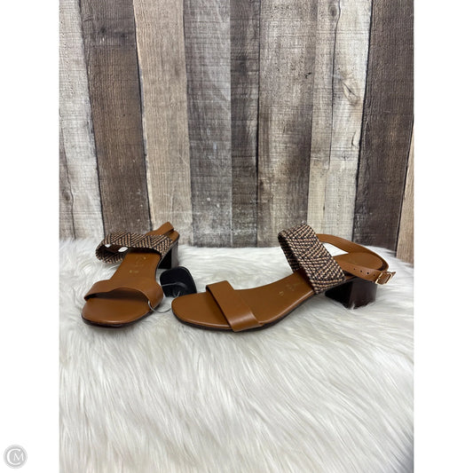 Sandals Heels Block By Italian Shoemakers In Brown, Size: 8.5