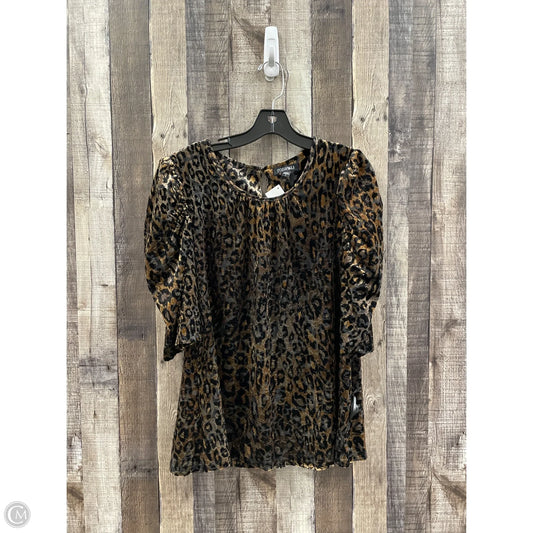 Top Short Sleeve By Roz And Ali In Animal Print, Size: L