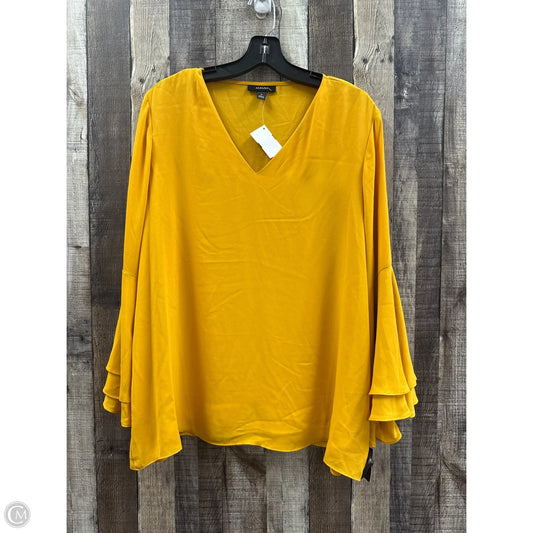 Top Long Sleeve By Alfani In Gold, Size: Xl