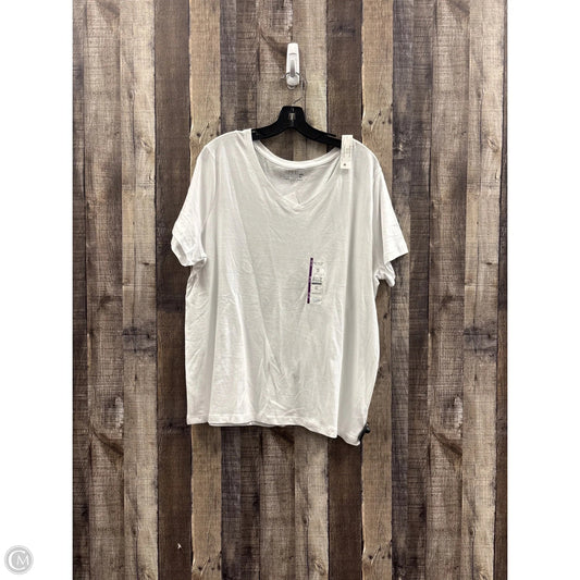 Top Short Sleeve Basic By Time And Tru In White, Size: Xxl