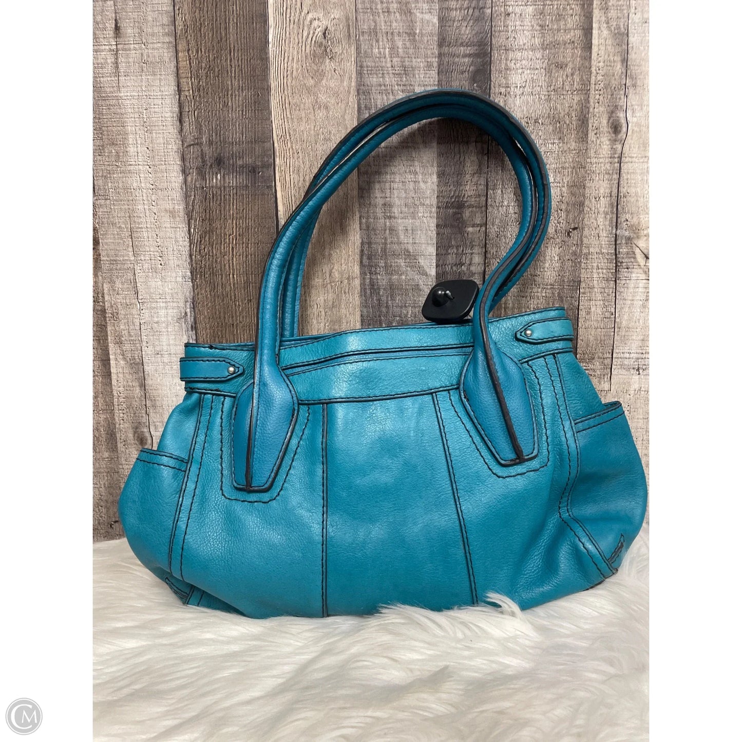 Handbag Leather By St Johns Bay, Size: Medium