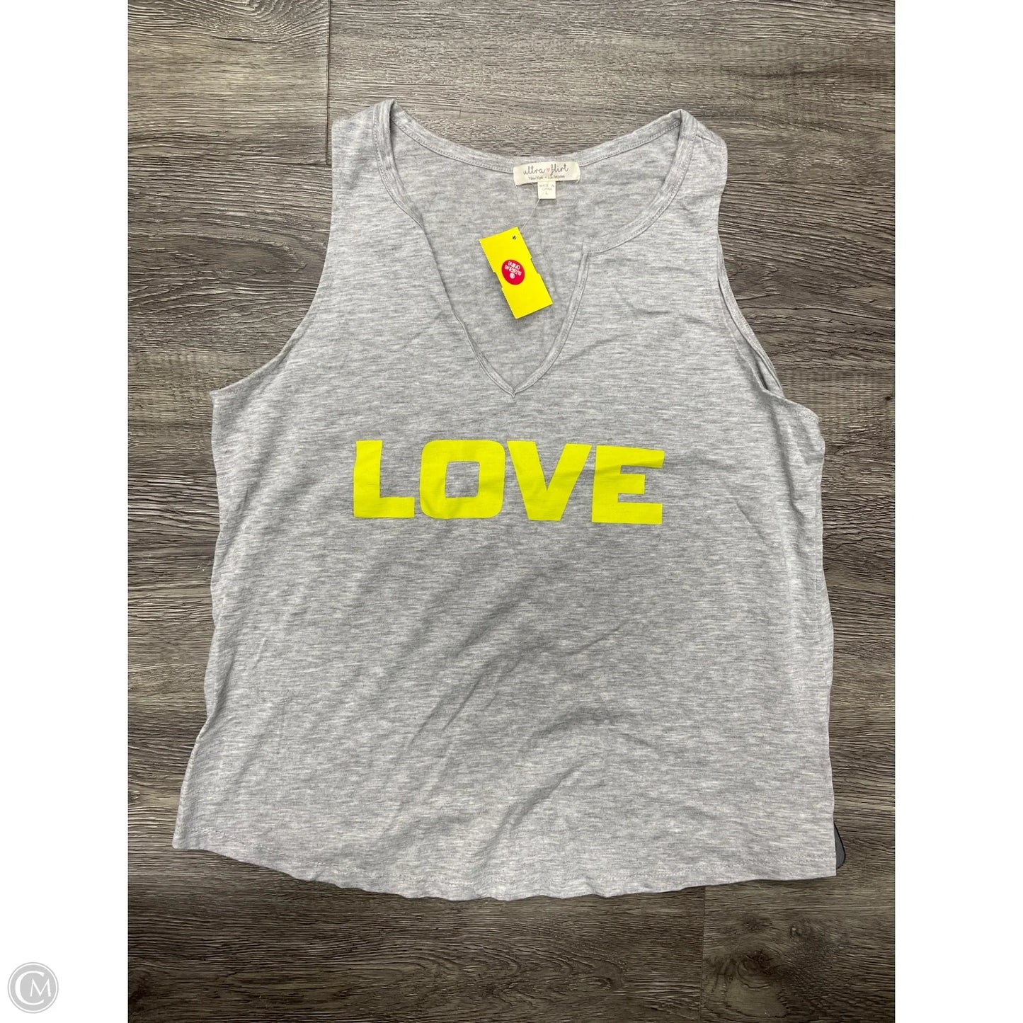 Top Sleeveless By Ultra Flirt In Grey, Size: L