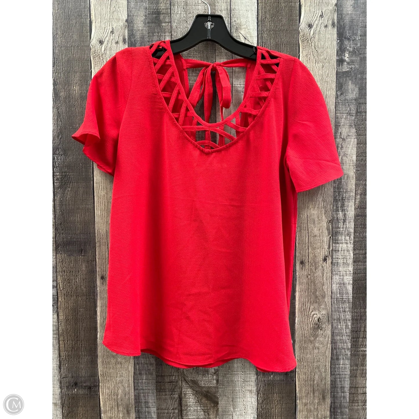Top Short Sleeve By Charming Charlie In Red, Size: M