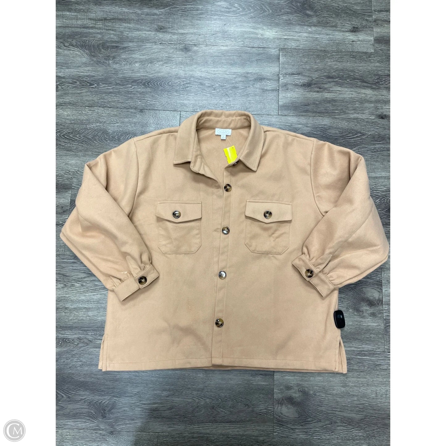 Jacket Shirt By Mudpie In Tan, Size: Xl