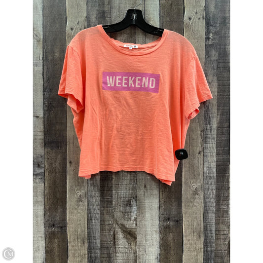Top Short Sleeve By Sundry In Orange, Size: L