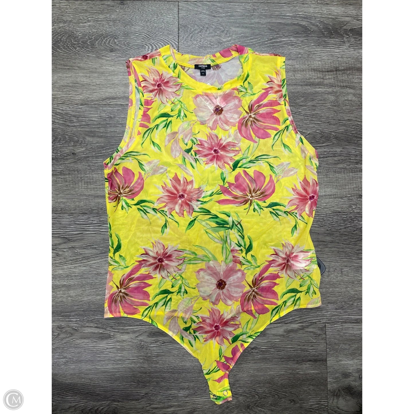 Bodysuit By Express In Floral Print, Size: Xl