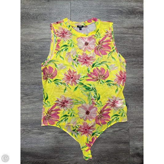 Bodysuit By Express In Floral Print, Size: Xl