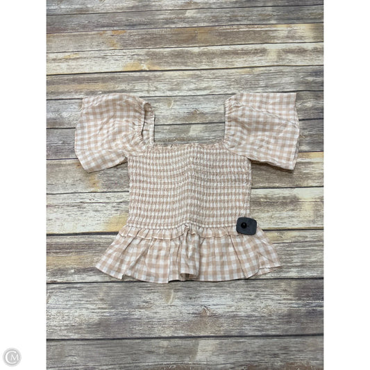 Top Short Sleeve By Mittoshop In Checkered Pattern, Size: S