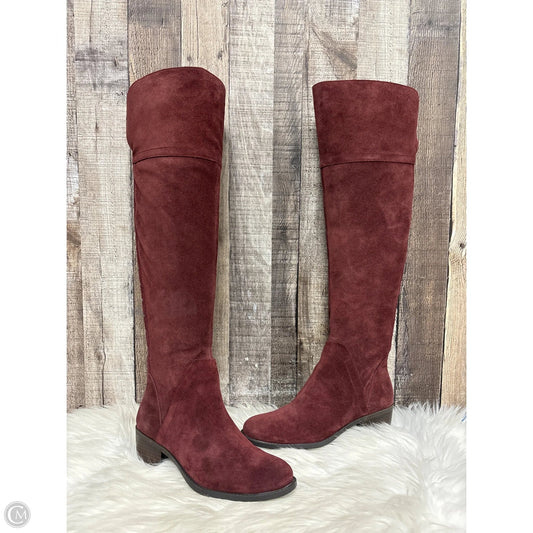 Boots Over-the-knee Heels By Vince Camuto In Maroon, Size: 6