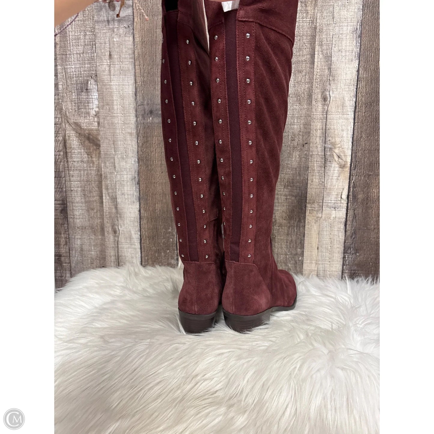 Boots Over-the-knee Heels By Vince Camuto In Maroon, Size: 6