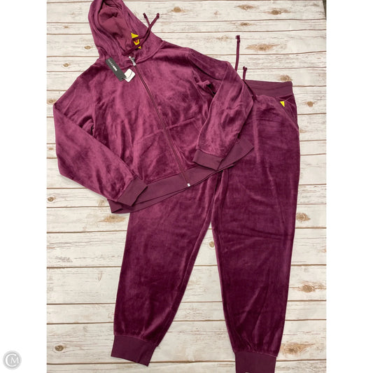 Athletic Pants 2pc By Fashion Nova In Maroon, Size: 2x