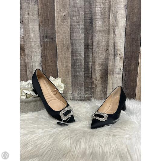 Shoes Heels Block By Adrienne Vittadini In Black & Silver, Size: 7.5