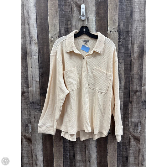 Top Long Sleeve By Falls Creek In Ivory, Size: 2x