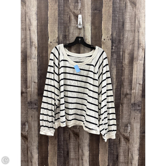 Top Long Sleeve By Sonoma In Black & White, Size: Xxl