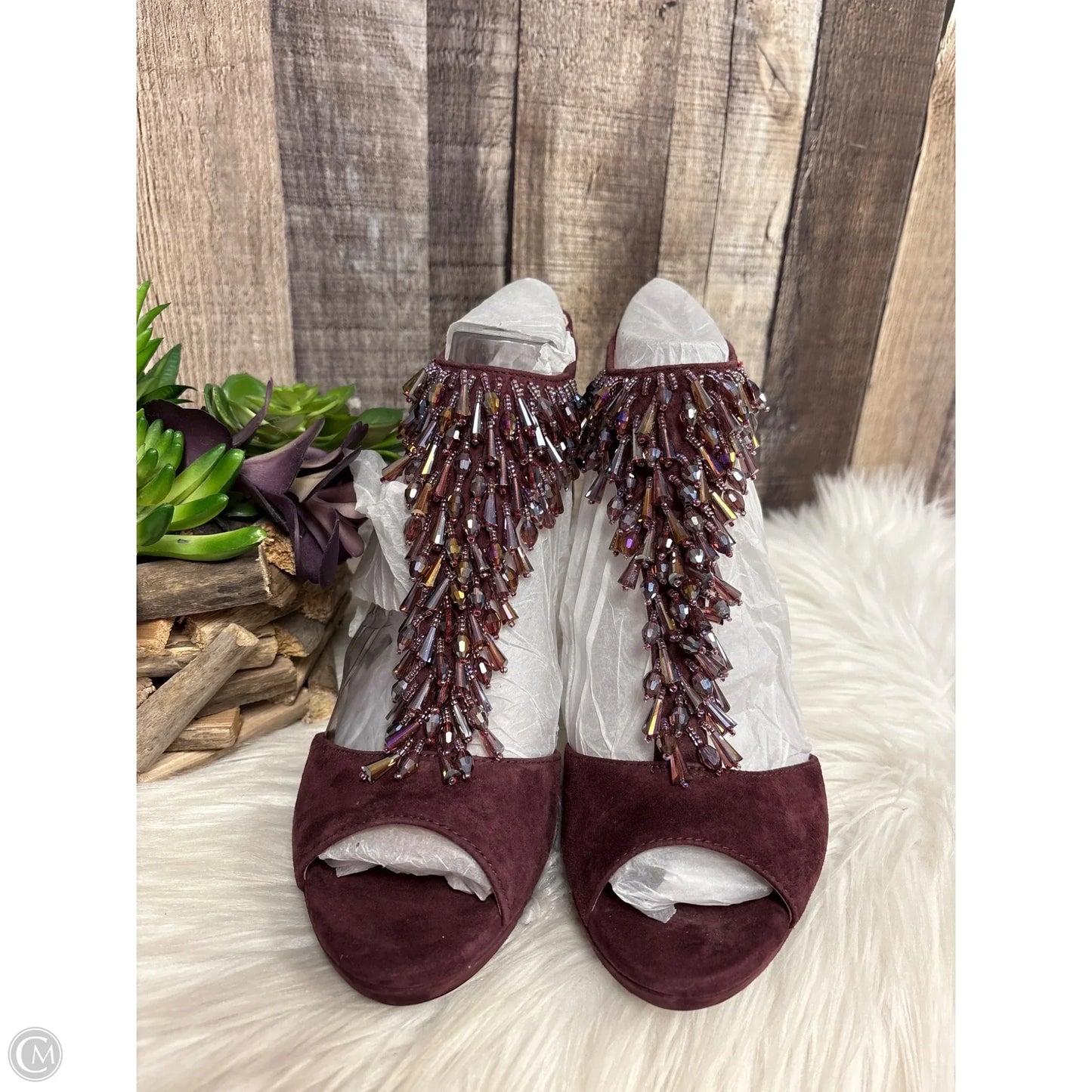 Sandals Heels Stiletto By Alex Marie In Maroon, Size: 8