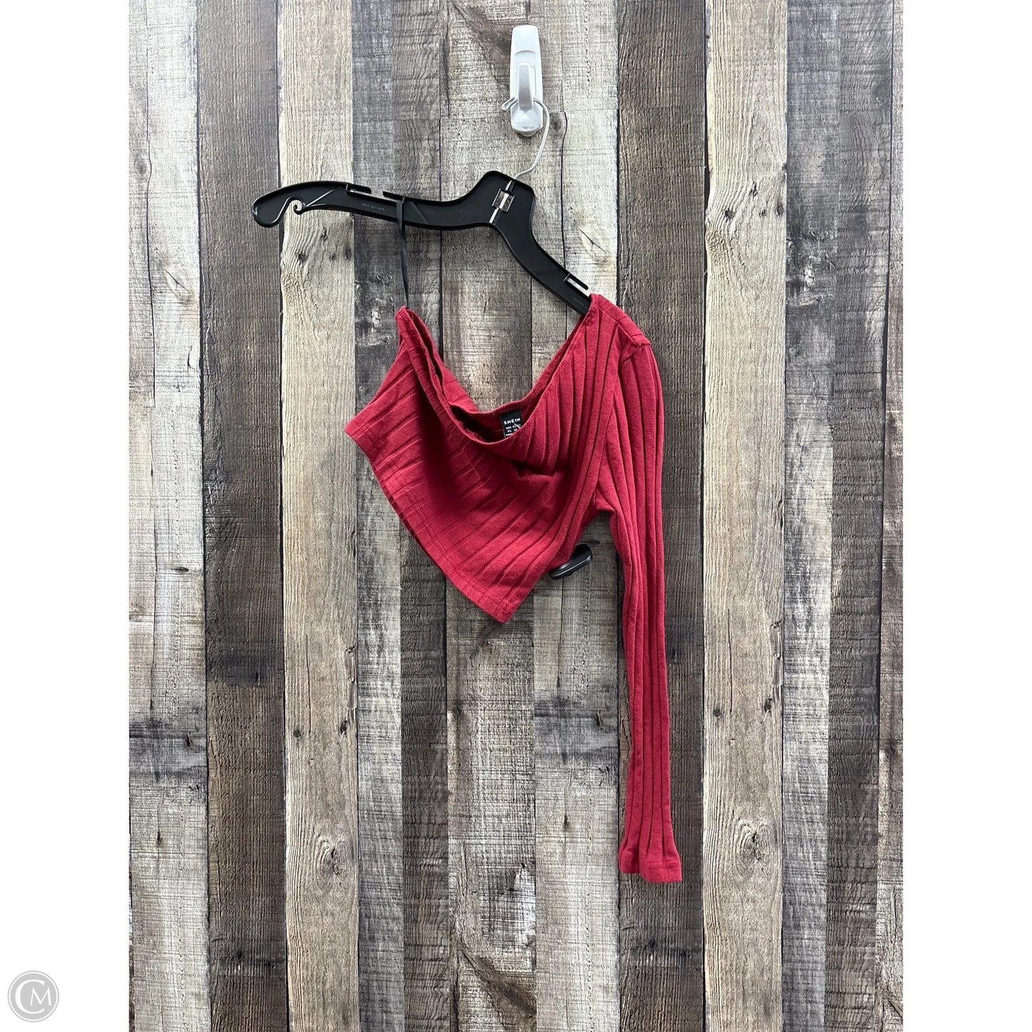 Top Long Sleeve By Shein In Maroon, Size: Xs