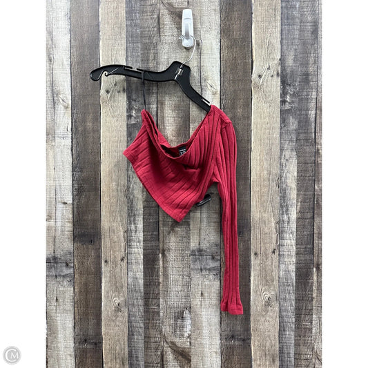 Top Long Sleeve By Shein In Maroon, Size: Xs