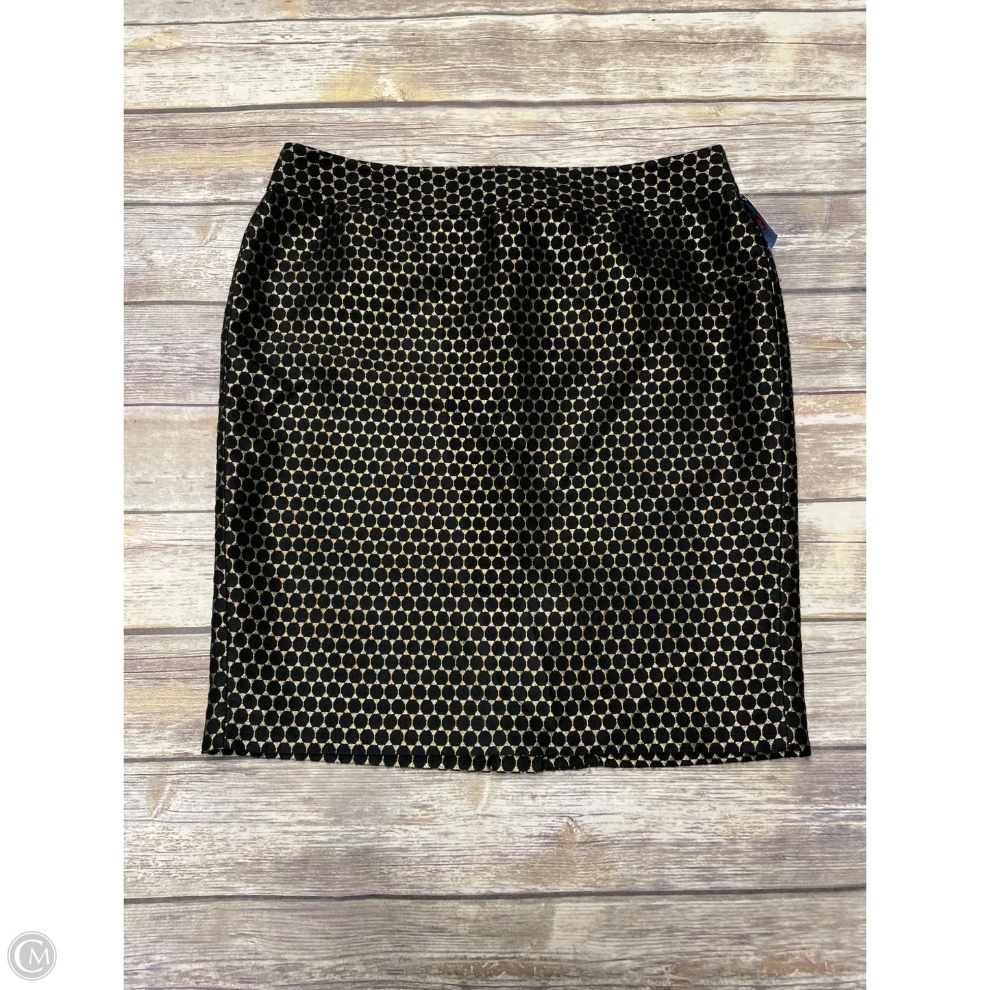 Skirt Midi By Ann Taylor In Black & Gold, Size: 16
