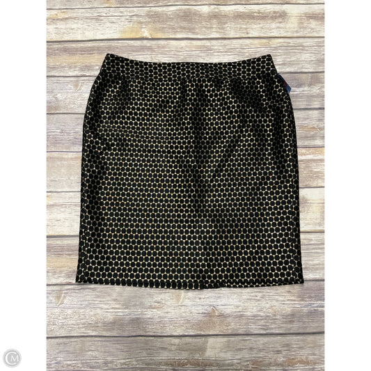 Skirt Midi By Ann Taylor In Black & Gold, Size: 16