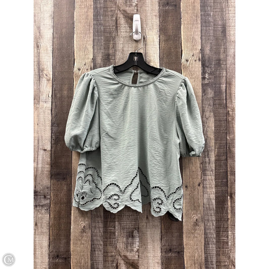Top Short Sleeve By Adrianna Papell In Green, Size: S