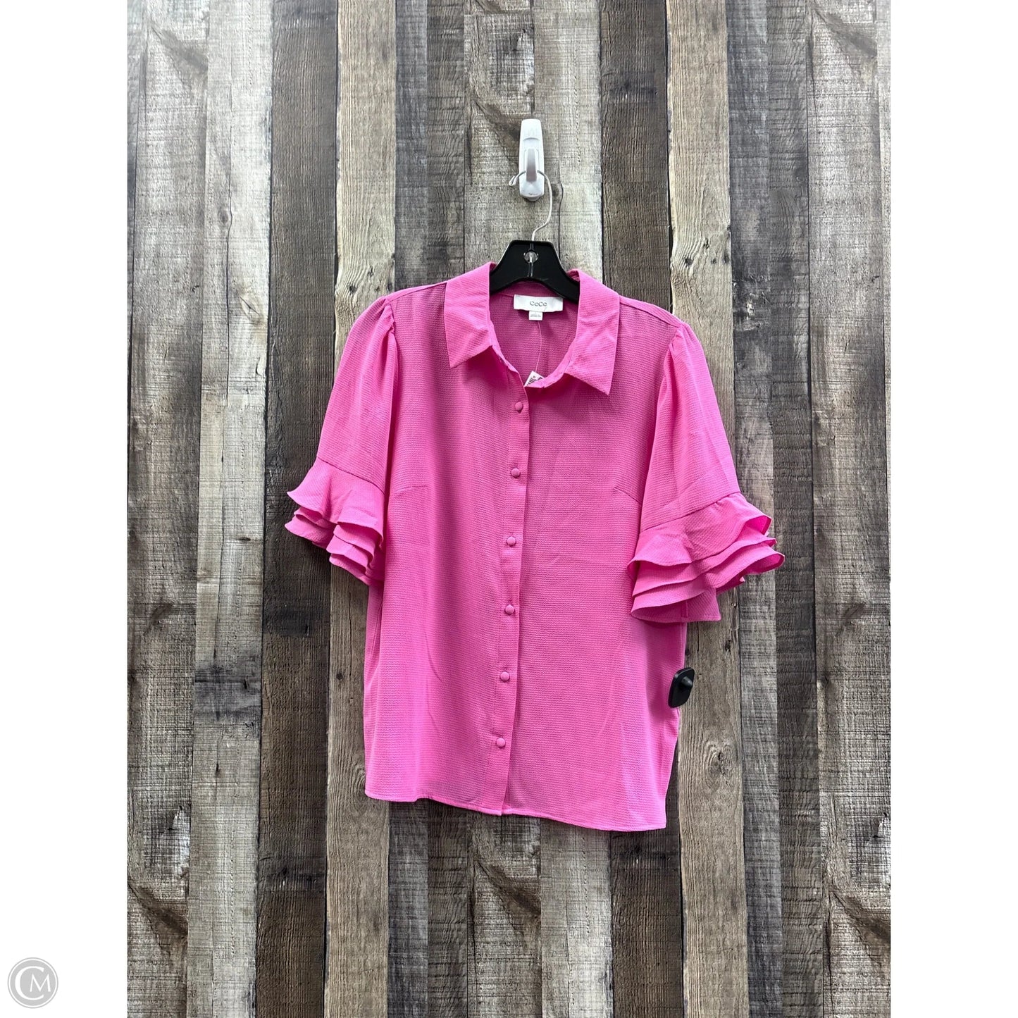 Top Short Sleeve By Cece In Pink, Size: S