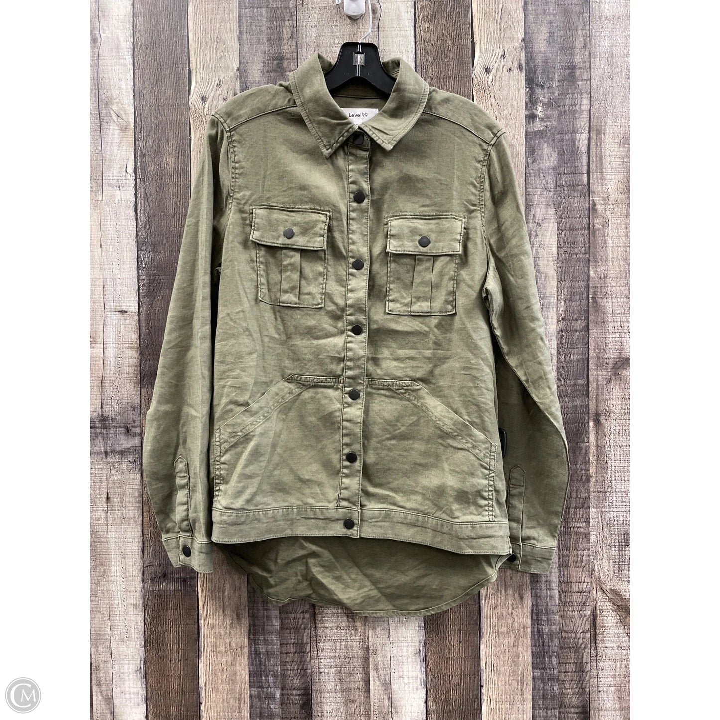 Jacket Shirt By Level 99 In Green, Size: M