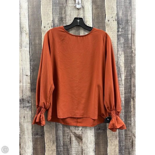 Top Long Sleeve By She + Sky In Brown, Size: M