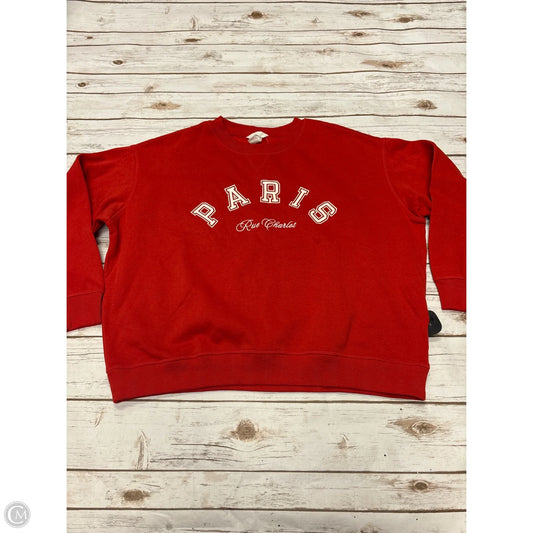 Sweatshirt Crewneck By H&m In Red, Size: Xl
