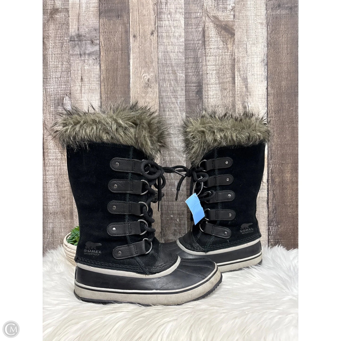 Boots Mid-calf Flats By Sorel In Black, Size: 6.5