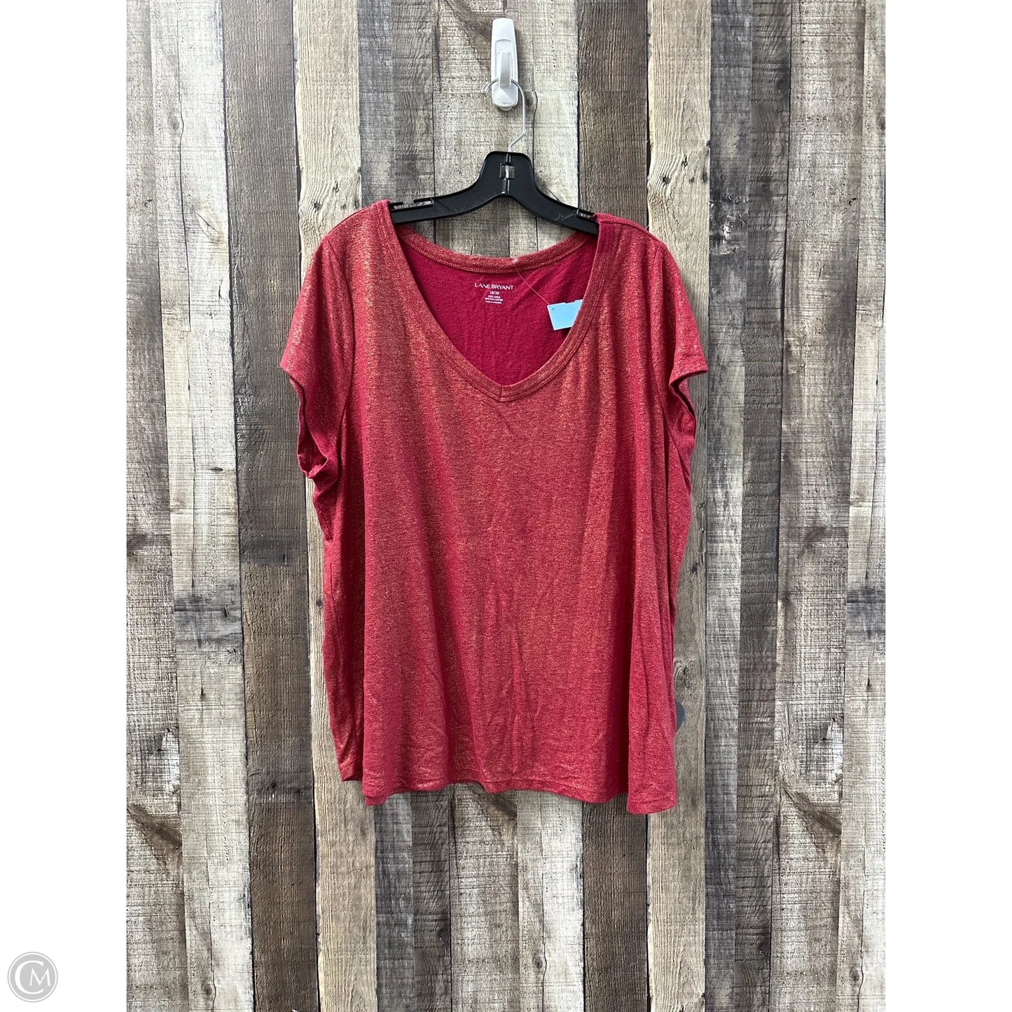 Top Short Sleeve By Lane Bryant In Maroon, Size: 1x