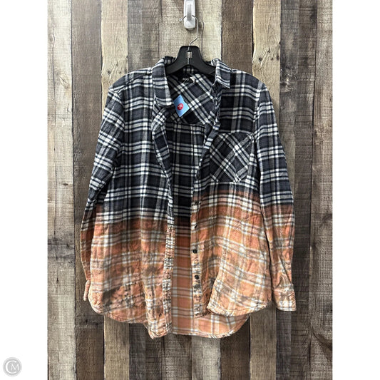 Top Long Sleeve By Bdg In Plaid Pattern, Size: M