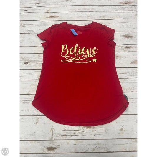 Top Short Sleeve By Apt 9 In Red, Size: M