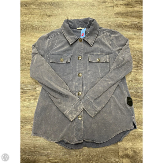 Jacket Shirt By Mystree In Blue, Size: L
