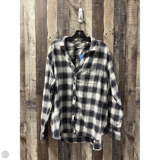 Top Long Sleeve By Weatherproof In Black & White, Size: Xxl