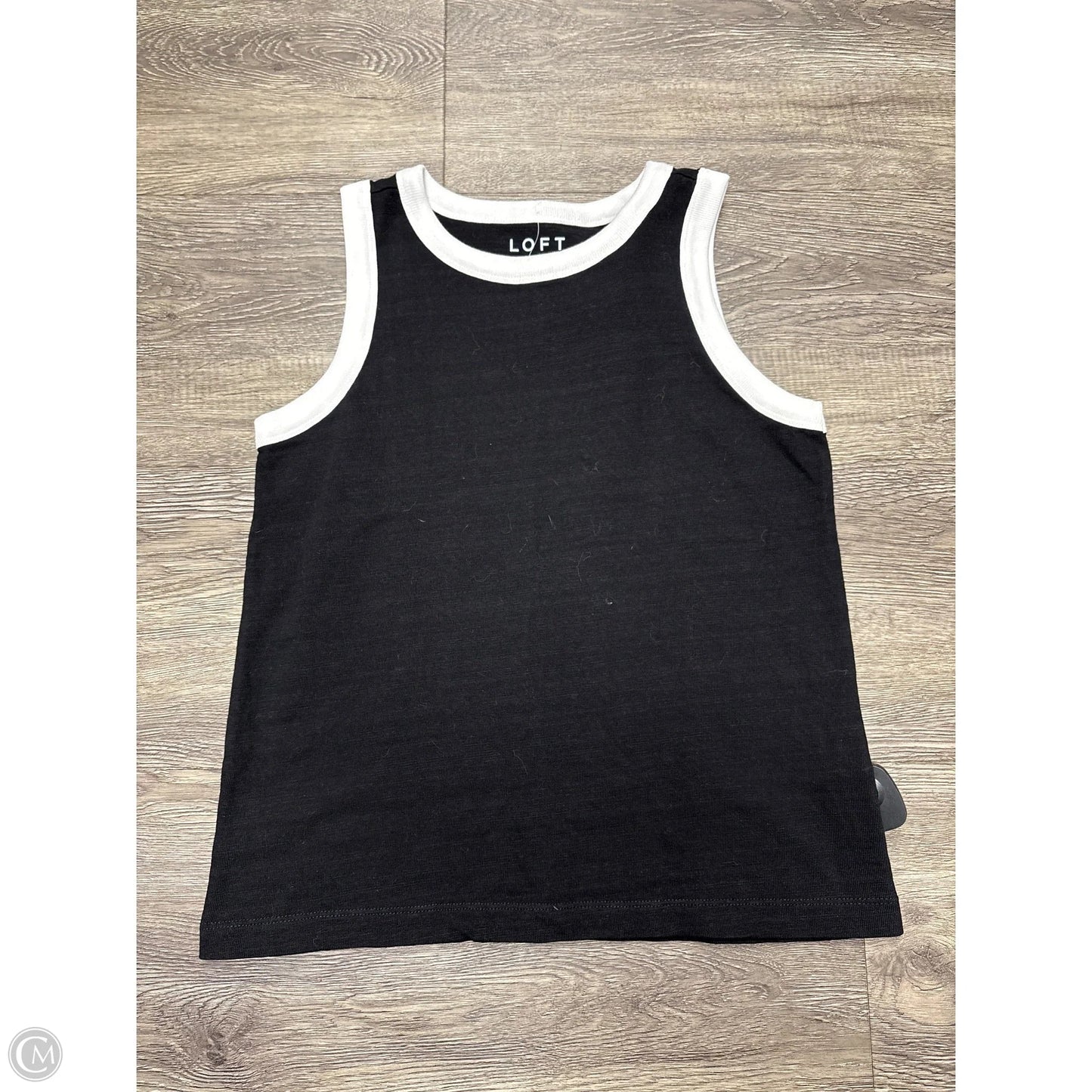 Top Sleeveless By Loft In Black & White, Size: S