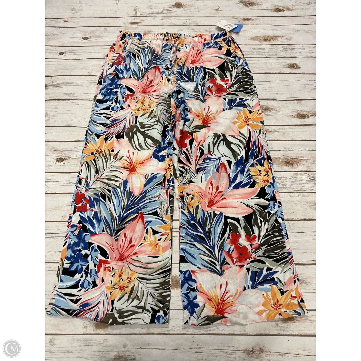 Pants Wide Leg By Ellen Tracy In Floral Print, Size: Xl
