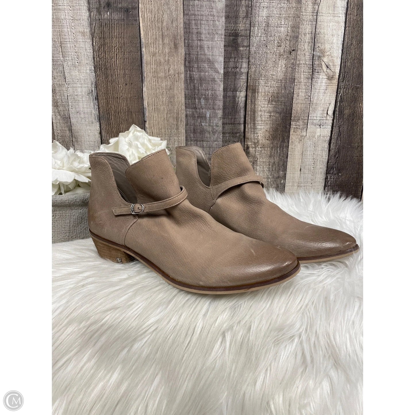 Boots Ankle Heels By Sam Edelman In Tan, Size: 11