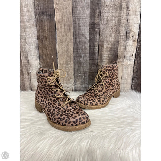 Boots Ankle Heels By Very G In Animal Print, Size: 7