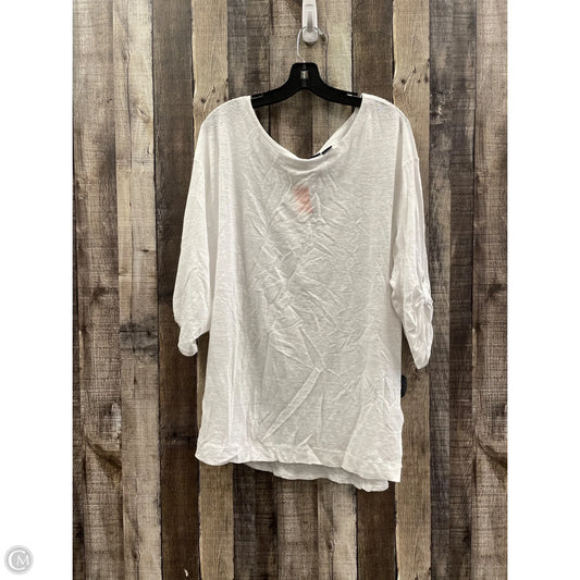 Top Short Sleeve By Adrienne Vittadini In White, Size: 2x