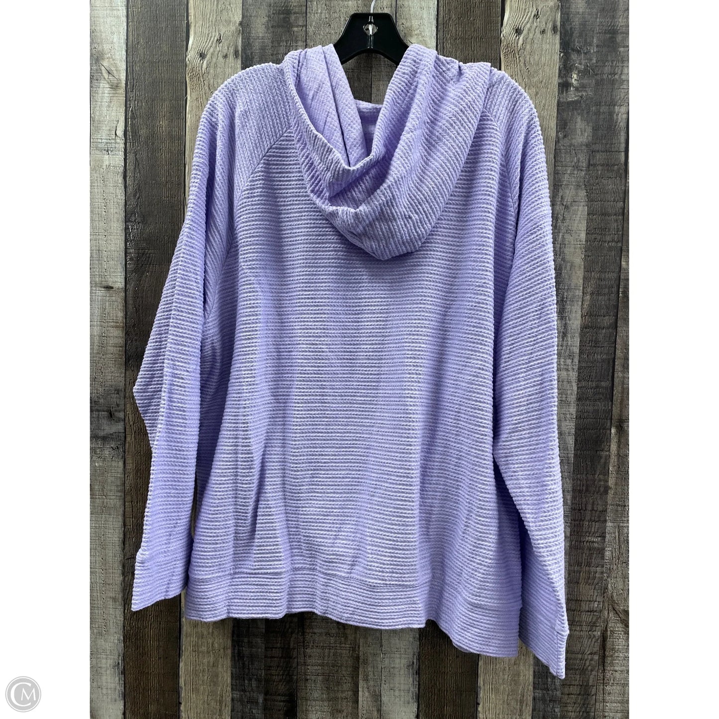 Athletic Sweatshirt Hoodie By Mta Sport In Purple, Size: 1x