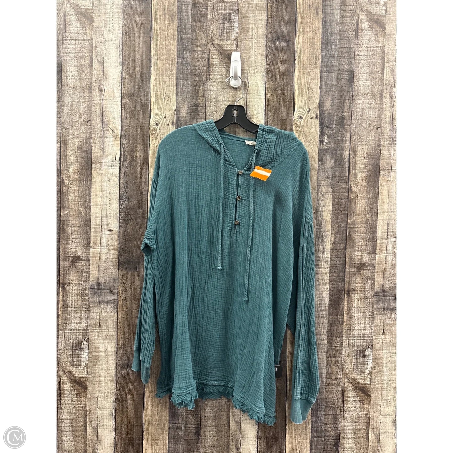 Top Long Sleeve By Easel In Green, Size: 1x