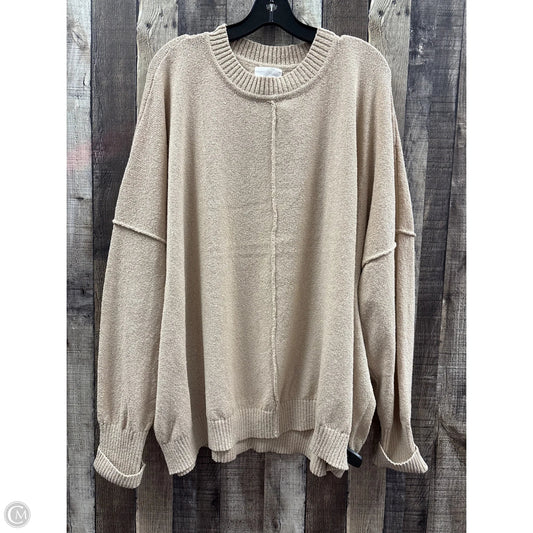 Sweater By Andree By Unit In Tan, Size: 2x